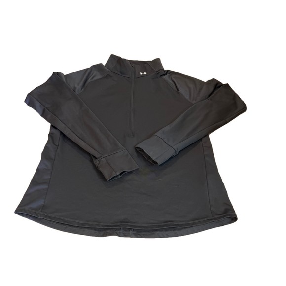 Under Armour Tops - Under Armour UA Gray Mock Neck Half Zip Front Long Sleeve Pullover Size X-Large